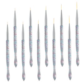 IWOWHERO Nail Art Drawing Line Tool Set 2 Pieces Super Glitter Pens for DIY Manicure and Eyeliner Brush