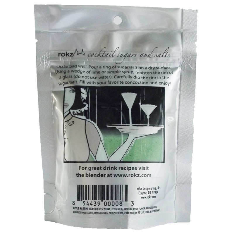 rokz Apple Martini Cocktail Sugar, drink rimmer (3 Pack)