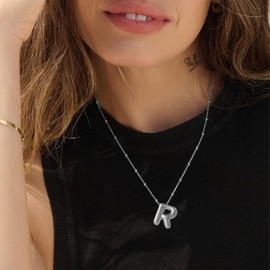 YANCHUN Letter Necklace Gold Silver Initial Necklace for Women Alphabet Pendant Necklaces Initial Charm Necklaces Birthday