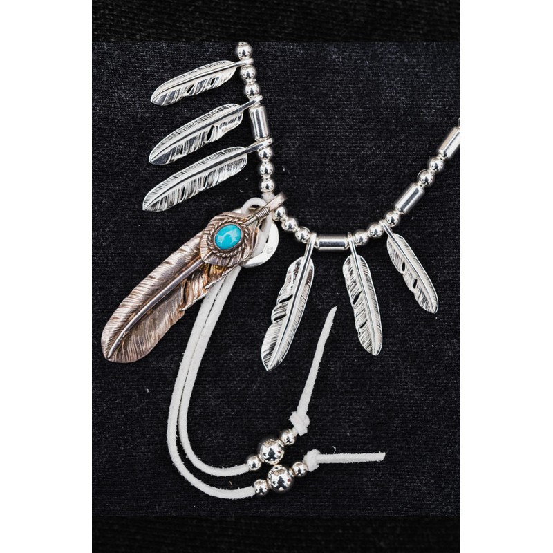Gorokuro 925 Silver Feather SV Feather Top Silver Pendant 1