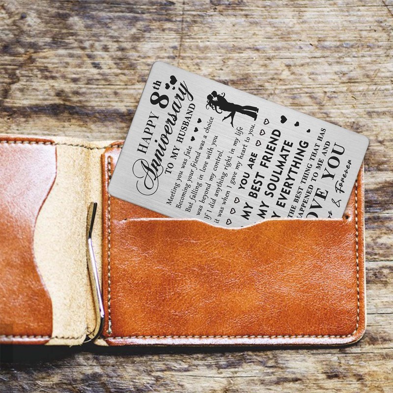 HYHYDHP 8th Anniversary Card Gifts for Husband - Happy 8