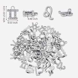 COGCHARGER 24 Pieces 12 Constellation Charms Pendant Zodiac Sign Charms Horoscope Charms Pendant for Jewelry Necklace Bracelet Earring Making