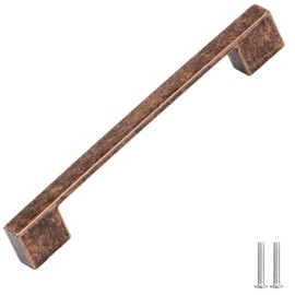 Decoranddecor Dimora D-Shape Cupboard Handles | Rectangular Kitchen Handles for Cupboards | Cabinet Pulls - 160mm, Antique Copper