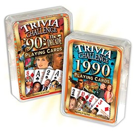 Flickback 1990 Trivia Playing Cards & 1990's Decade Trivia Combo: 30th Birthday or Anniversary