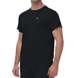 VAYAGER Men's UV Rash Guard T-Shirt Swimming Shirt UPF 50+ Swimming Shirts, Quick Drying, Loose Fit, Water Surf Shirt, black, XL