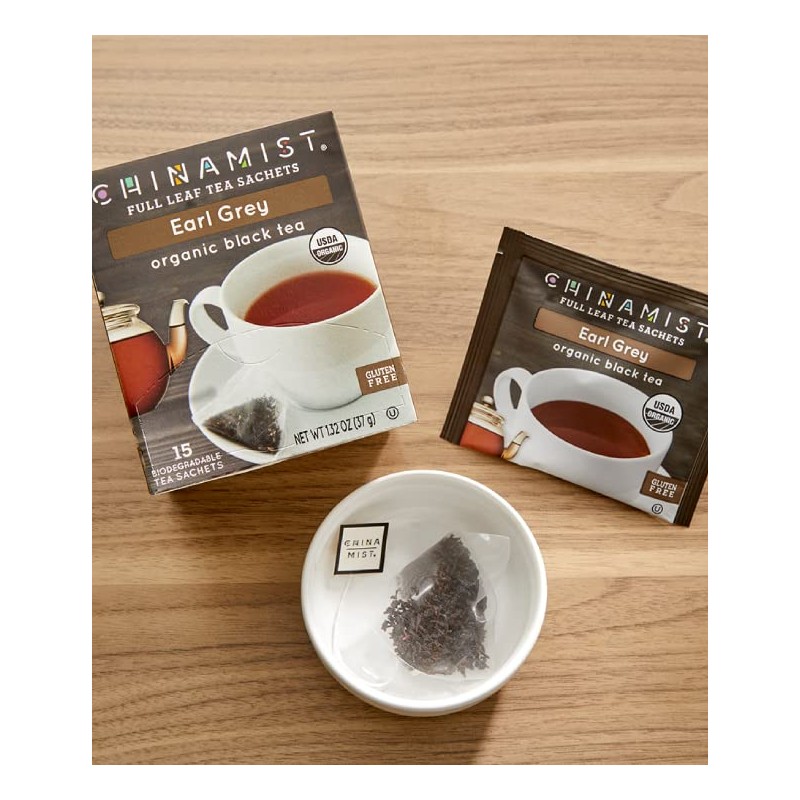 China Mist Organic Black Tea, Earl Grey (6 boxes)