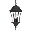 Homeroots Three Light Matte Black Carousel Lantern Hanging Light