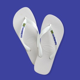 Havaianas - Brasil Logo, ikonische, Bequeme und langlebige Badelatschen mit Brasilien- Flagge und Rutschfester Sohle mit farbigen Streifen, Unisex-Erwachsene