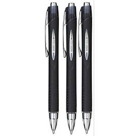 Uni Ball Black Jetstream Retractable Broad Rollerball Pen 1mm Nib Tip & 0.45mm Line Width Waterproof Lightproof Fast Drying Pigment Ink For Fast Writing SXN-210 (Pack Of 3)