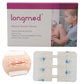 Longmed Emergency Wound Closure Strips Butterfly Bandages Stitch Sutures Adhesive Bandages for First Aid Zipper Laceration Repair Without Stitches for Wound Care (S)