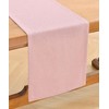 Wracra Linen Style Table Runner, Rustic Farmhouse Pink Table Runners