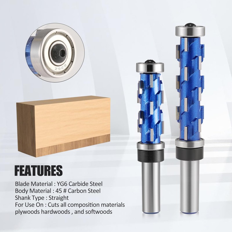 HOZLY Flush Trim Router Bit 1/2" Shank, Double Bearings Flush