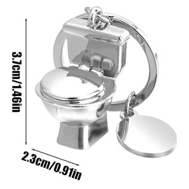 YANGWEN 2 Pcs Key Fob Toilet Toilet Mini Key Ring Funny Keyring Metal Toilet Seat