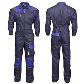 NORMAN Men's Work Wear Overalls Boiler Suit Coveralls Mechanics Boilersuit Navy Blue (XL)