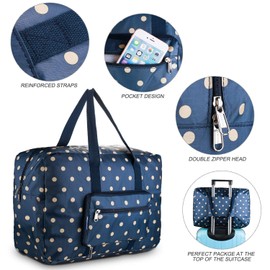 F.FETIVIN Weekender Bag Carry On Bag Travel Duffle Bag Medium Overnight Bag for Women(Dream Blue)