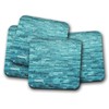 4 Set - Teal Stone Wall Coaster - Marble Blue