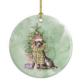 Christmas Black Labrador Retriever Ceramic Ornament