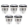 5Pcs Button Switch Stainless Steel Flat Top Button with LED