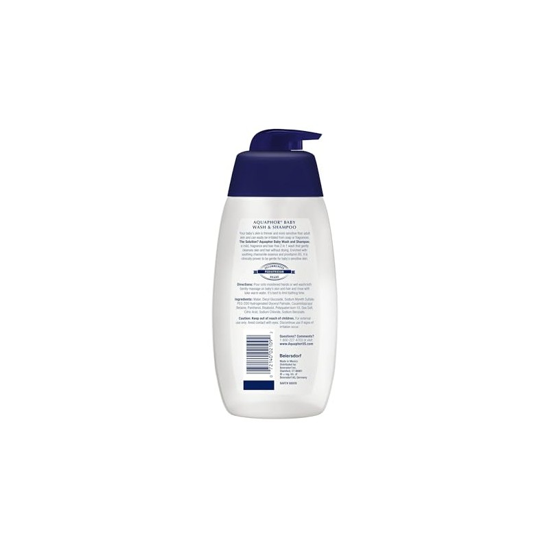 Aquaphor Baby Cleansing Wash & Shampoo 16 Ounce Pump (Pack