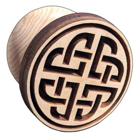 SOCWELL LLC Clay Stamp, Celtic Knot, 1-3/4" (44mm) Diameter Size, Made in USA of fine Maple Wood (SD504)