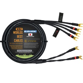 WORLDS BEST CABLES 6 Foot - Canare 4S11 – Audiophile Grade - HiFi Star-Quad Bi-Wire Single Speaker Cable for Center Channel with Eminence Gold Spade Connectors