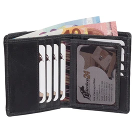 Leather Biker Wallet with Chain Biker Purse 10 cm Various Colours Black, Brown, Beige 34016, black, Classic