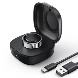 bachenpny Wireless Charger Case Compatible with Oura Ring Charger Size 9, Portable Travel Charger Dock with Indicator Light, Universal Compact Charging Box for Oura Ring Gen3 Heritage/Horizon（Black）