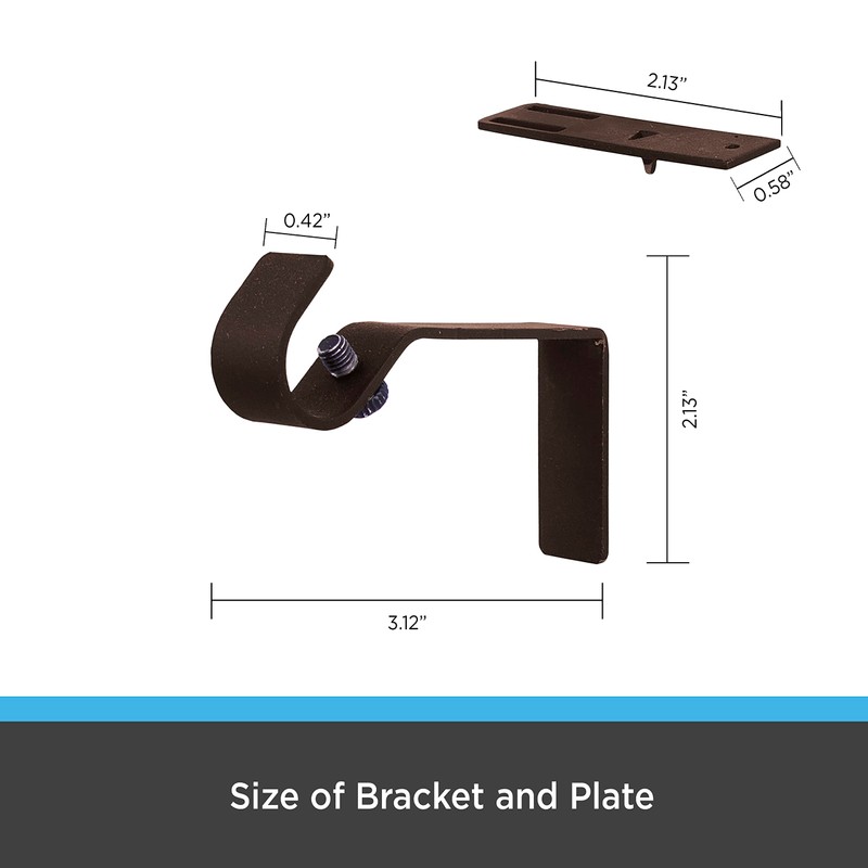 Kenney Fast Fit 5/8" No Measure Curtain Rod Brackets, Oil