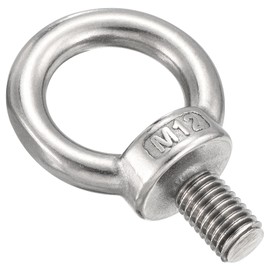 METALLIXITY Shoulder Eye Bolt (M12x20mm) 1Pcs, 304 Stainless Steel Machinery Lifting Ring Threaded Eye Bolt - for Load Hoisting, Silver