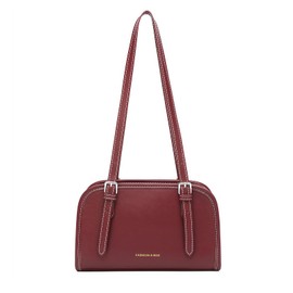 Long Keeper Shoulder Bag Purse - Women Vegan Leather Small Hobo Clutch Bags Trendy Sling Tote Handbag with Adjustable Strap (Wine Red)