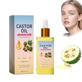 Serum de aceite de ricino para la cara,Serum facial compacto con aceite de ricino,Cuidado de la piel natural hidrata la hidratación de la piel,Esencia facial hidratante reduce la sequedad (1 PCS)