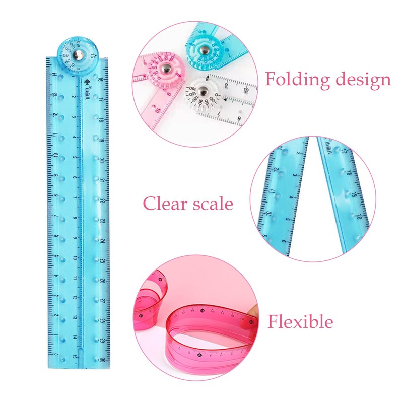 3 Pcs Folding Ruler, Ruler 30cm Folding, Folding Ruler 30cm,