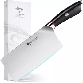 MAD SHARK 7 inch Heavy Duty Kitchen Knife, Professional Sharp Vegetable Cleaver, German...