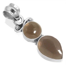 Jeweloporium 925 Silver Pendant for Women Brown Smoky Topaz Gemstone Fashion Silver Pendant Necklace Christmas - Gift Boho Jewelry