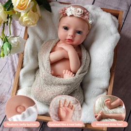 16 Inch Silicone Reborn Baby Dolls Full Body - Soft Silicone Baby Doll, Real Life Baby Dolls Girl with Bottle, Plush Toy, Birth Certificate - Best Gift for Kids Ages 3+