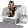 Henkelion Stainless Steel Cat Litter Box with Lid, 20" L