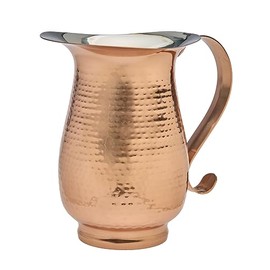 Godinger Beverage Pitcher Hot, Cold Water Jug, Juice and Iced Tea Beverage Carafe Hammered Design
