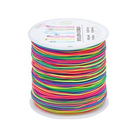 PandaHall Approx. 35.4 ft (90 m) / Roll 0.03 inch (0.8 mm) Color Nylon Rope, Multicolor, Thread, Tie, Craft, Color, Nylon Cord, Hand-woven Bracelet, Handmade for Chinese Ties, DIY, Handmade Materials