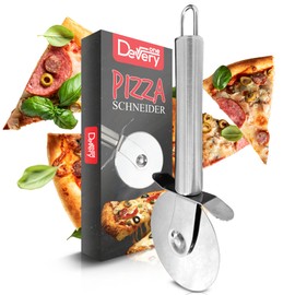 DEVERYONE Pizza Cutter - Premium Pizza Roller Stainless Steel Rustproof, Sharp and Dishwasher Safe, Ergonomic Pizza Cutter with Blade Protection, Non-Slip for Cakes, Dough, Waffles