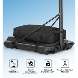 Heavy Duty Weighted Basketball Base Replacement,Durable Design Base Anchor for Portable Basketball Hoop, Weather Resistant, Waterproof Dustproof, Black