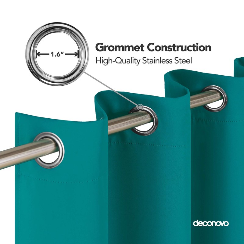 Deconovo Solid 52-inch x 63 inch Thermal Blackout Grommet Curtain