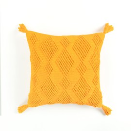 Lush Decor Julie Tassel Decorative Throw Pillow, 18" W x 18" L, Citrus - Square Pillow - Throw Pillows For Bed, Couch, Or Chair