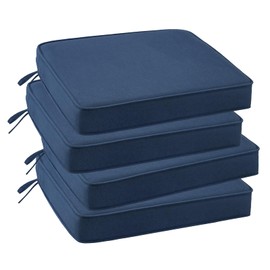 Supdurplus Outdoor Sunbrella Square Corner Seat Cushion, 18.5"x16"x3", Set of 4, Non Slip Seat Cushion Pads with Removable Cover for Patio Furniture, Garden Yard Lawn, Specrtum Indigo