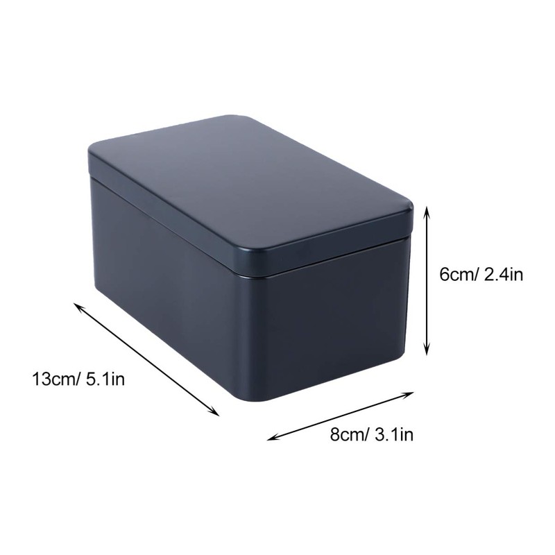 Zerodeko Rectangular tinplate box, mini portable tea storage container, metal