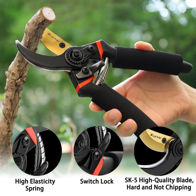 Kynup Pruning Shears 3 Pack Professional Pruner Set with Gardening