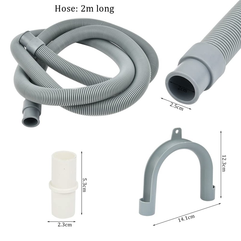 TIMESETL 2m Washing Machine Hose Extension, Washing Machine Pipe，Washing Machine