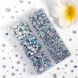 Hotfix Rhinestones 3960pcs, AB Rhinestone for Clothes, Hot Fix Crystals Rhinestones with Tweezers and Wax Pencil Kit,Mixed 5 Sizes, SS6-SS30, Crystal AB