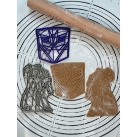 Set of 2 Megatron & Decepticon Symbol Cookie Cutters And Molds by 3D Kitchen Art