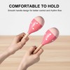 4 Pcs Maracas, 9 Inch Wooden Maraca Instrument (Pink-Smile)