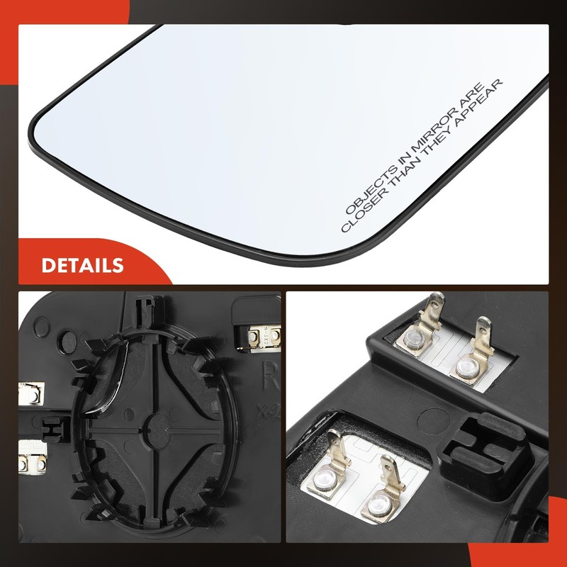 A-Premium 2-PC Driver and Passenger Side Heated Mirror Glass with